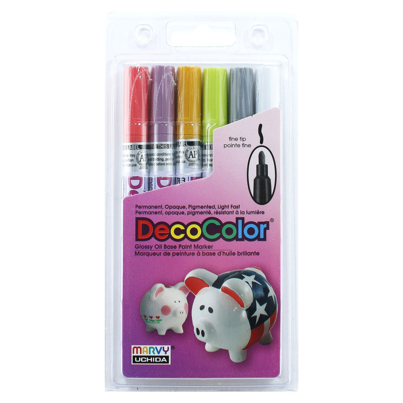 DecoColor® Paint Markers, Fine Tip, 200-S, Retro Colors, Set of 6