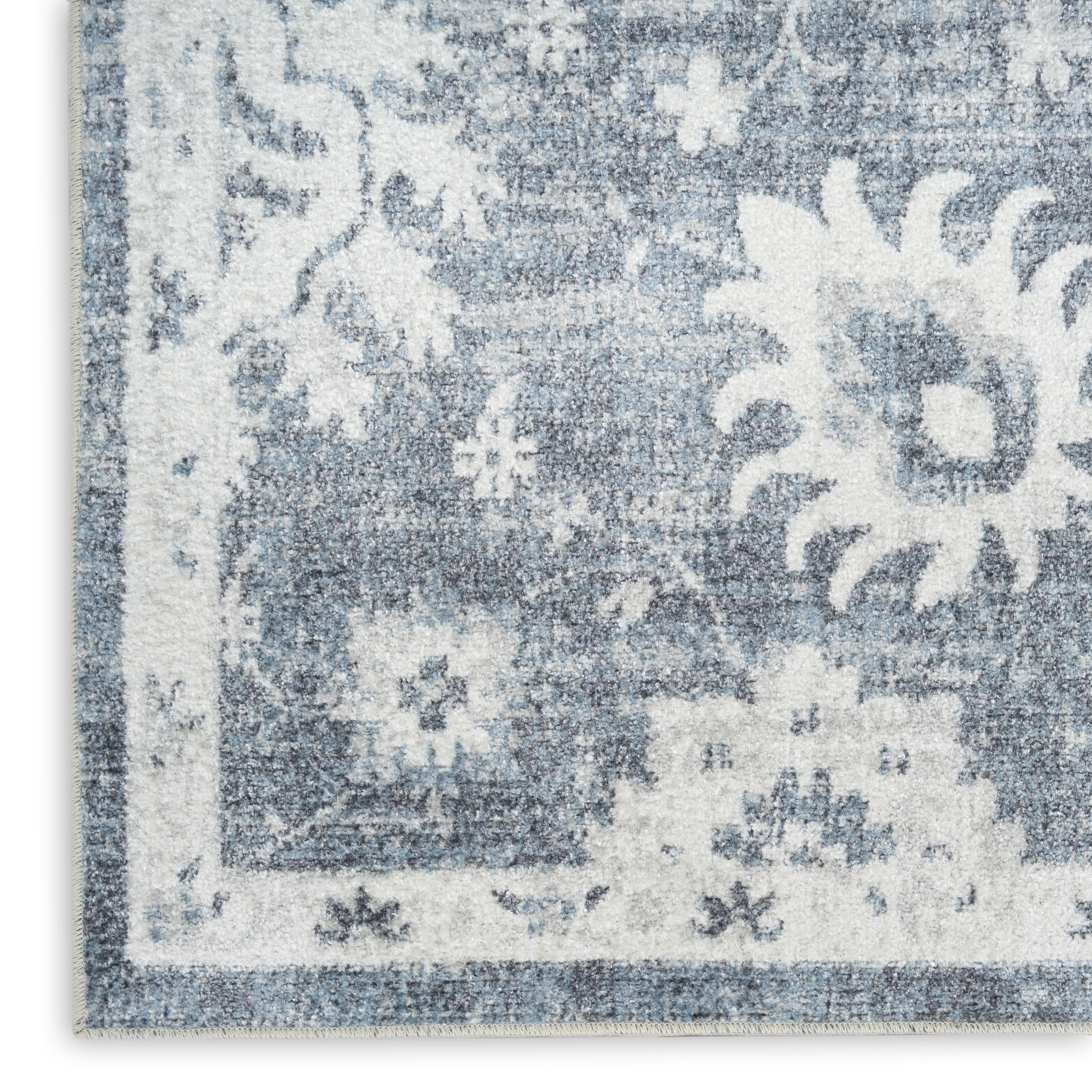 Nourison Astra Machine Washable 4' x 6' Denim Vintage Indoor Rug