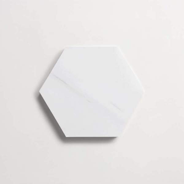 clé lapidary: legacy | six hex mosaic sheet | honed | white dolomite | sample 