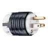 Black/White Nylon 15A 125V 2P3W Straight Blade Plug, Extra-Hard Use Specification Grade