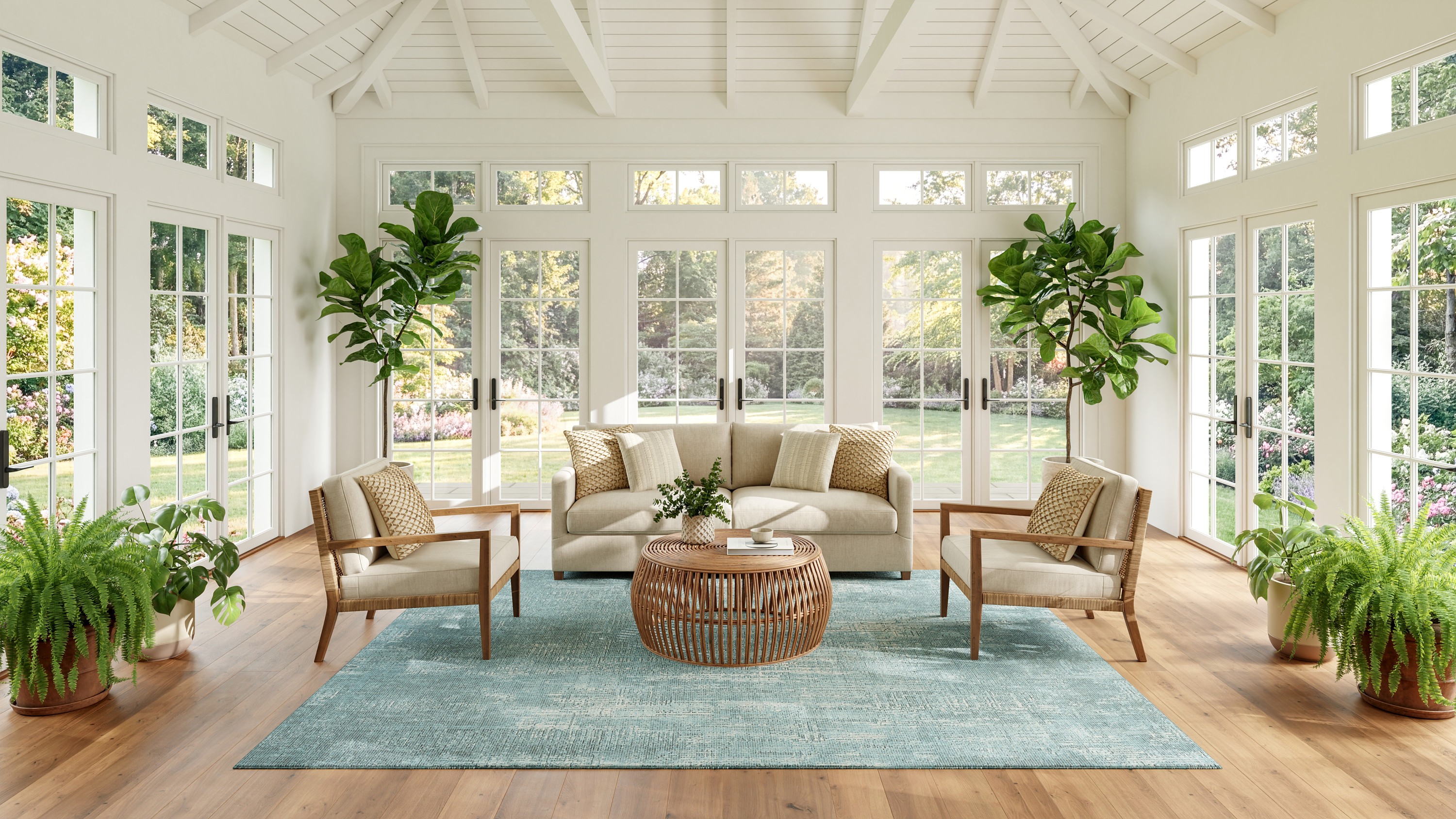 Nourison Botanical Washables 7'6" x 9'10" Green Modern Indoor Rug