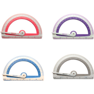 Soft Touch School Protractor With Antimicrobial Product Protection, Plastic, 6 in Ruler Edge, Assorted Colors