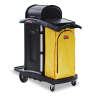 Rubbermaid Commercial, Janitorial Cleaning Cart with Doors and Hood, High Security, Black