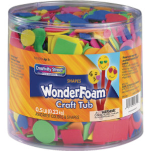 WonderFoam® Craft Tub, formas de espuma, tamaños variados, 1/2 lb.