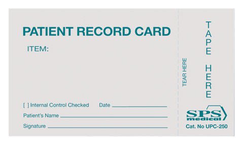 SPS Medical Sterilization Record Card