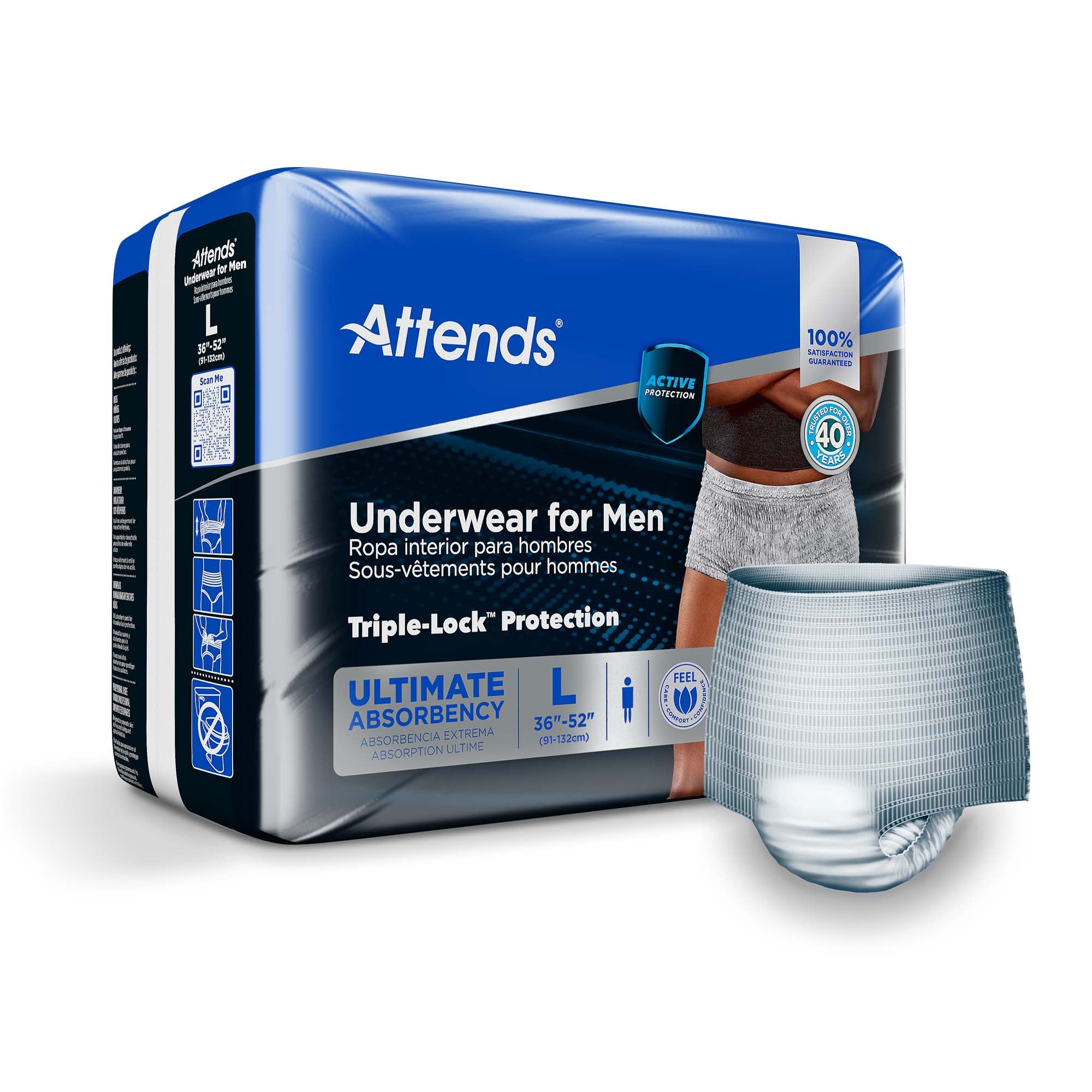 Attends® Discreet Men's Underwear, Level 5, Large