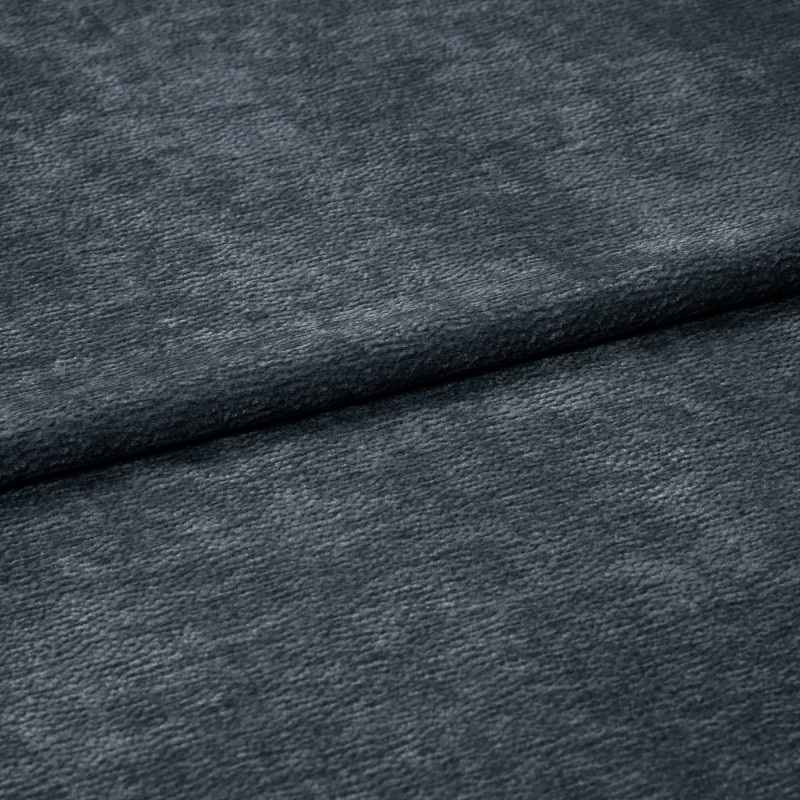 Dark gray textured fabric, folded horizontally with a visible soft nap; draped flat across a surface in a close-up, evenly lit composition with no surrounding context.