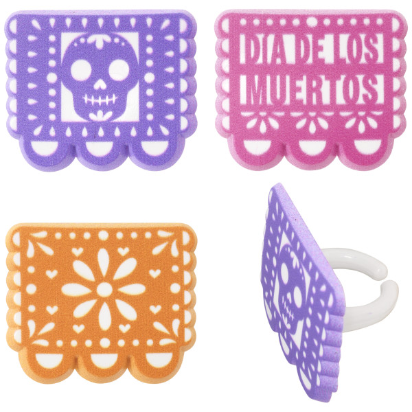 Papel Picado Banner Cupcake Rings