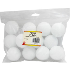 Craft Foam Balls, 2 Inch, White, Pack of 12