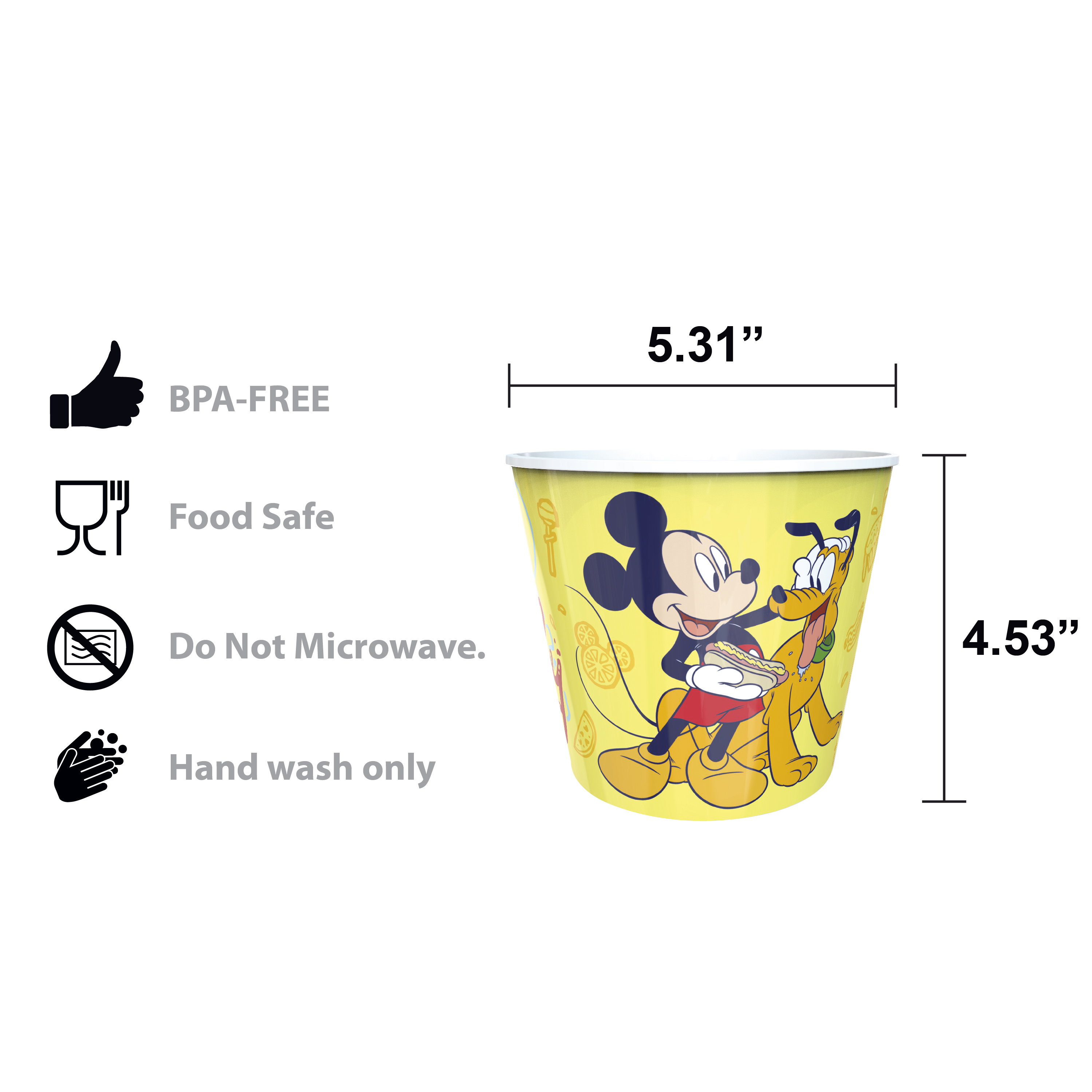 Disney Plastic Popcorn Container and Bowls, Mickey Mouse and Minnie Mouse, 5-piece set slideshow image 10 Disney Plastic Popcorn Container and Bowls, Mickey Mouse and Minnie Mouse, 5-piece set slideshow image 10