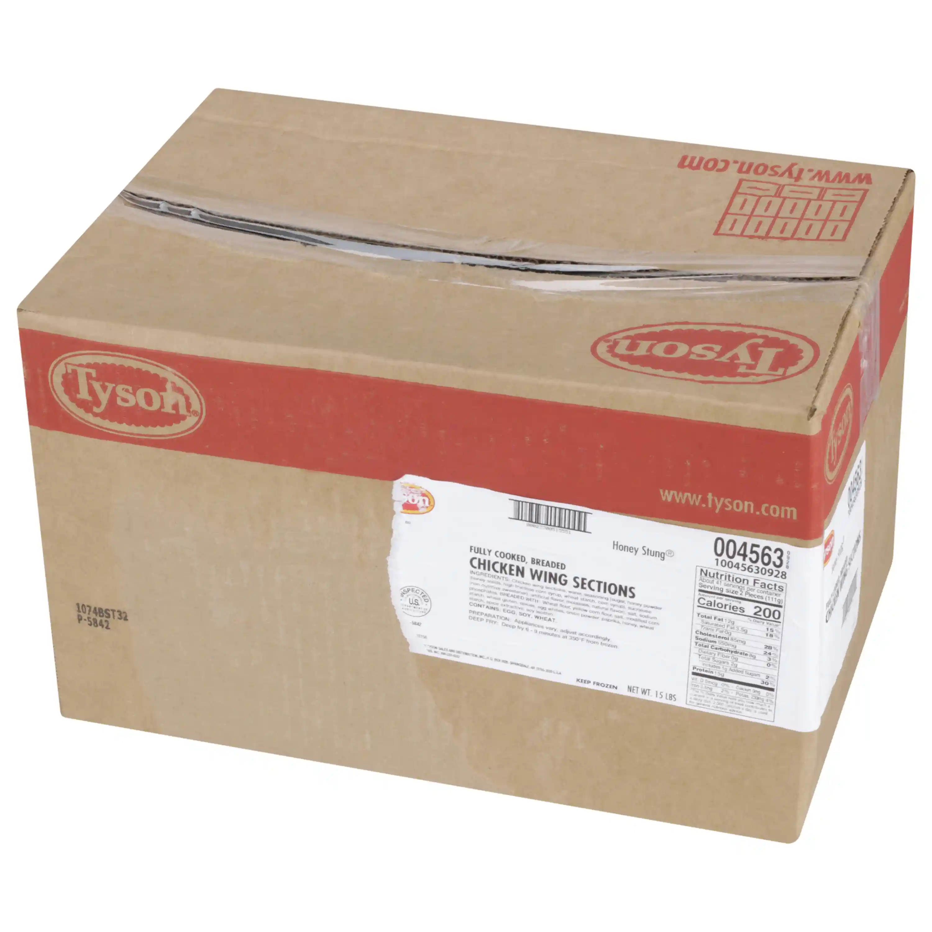 Tyson® Honey Stung® Fully Cooked Lightly Breaded Original Honey Bone-In Chicken Wing Sections, Jumbo_image_5