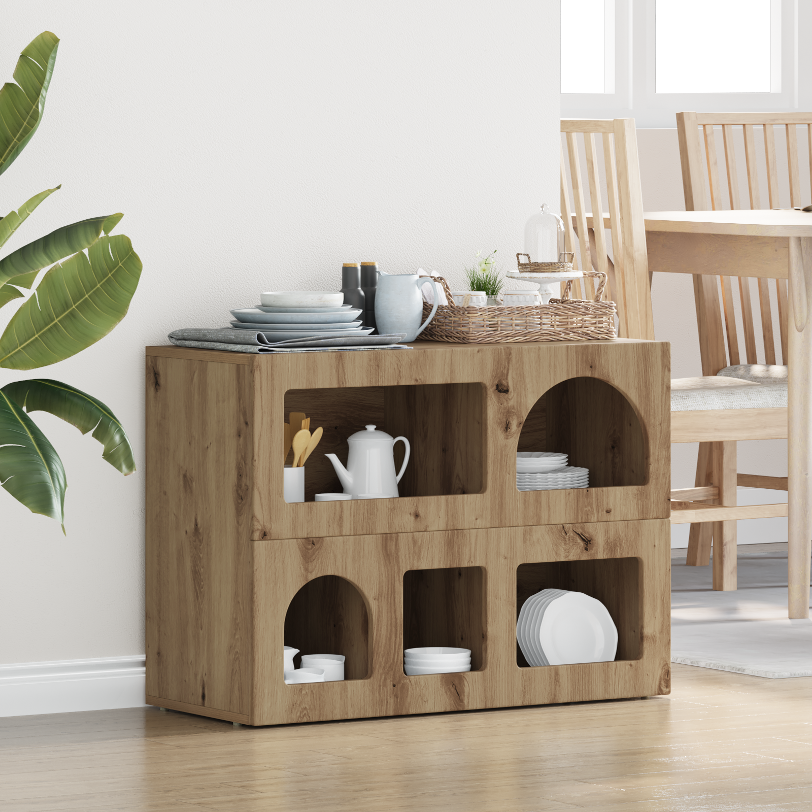 vidaXL Sideboard Artisan-Eiche 80,5 x 35 x 59 cm Holzwerkstoff – Bild 3
