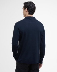 Innes Interlock Long-Sleeved Polo Shirt Navy