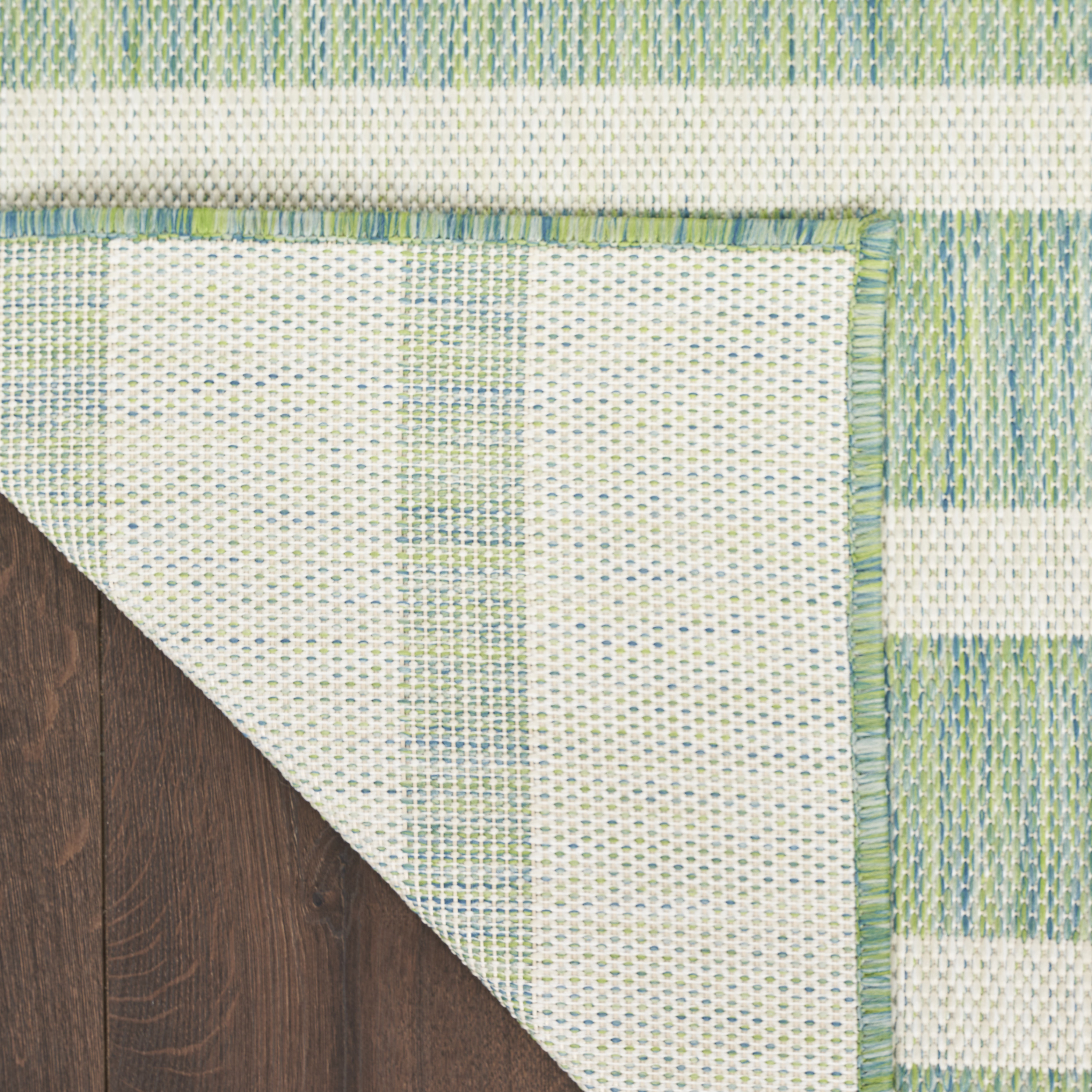 Nourison Positano 2' x 6' Blue Green Ivory Modern Rug