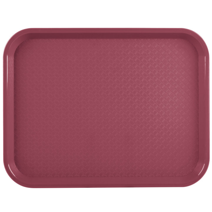 10" x 14" polypropylene fast-food tray in burgundy