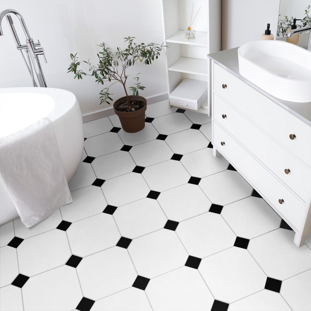 Monocolor Octagon Alaska 12-1/4 in. x 12-1/4 in. Ceramic Floor and Wall Tile