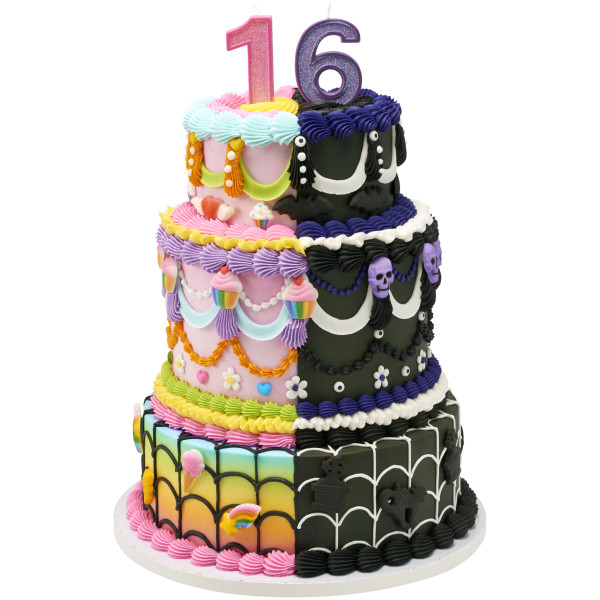 6 Mini Purple Glitter Numeral Candles