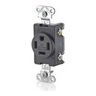 SelectSpec Straight Blade Single Receptacle, 20A, 250V, 2P3W, NEMA 6-20R, Flush, Back Wired, Gray