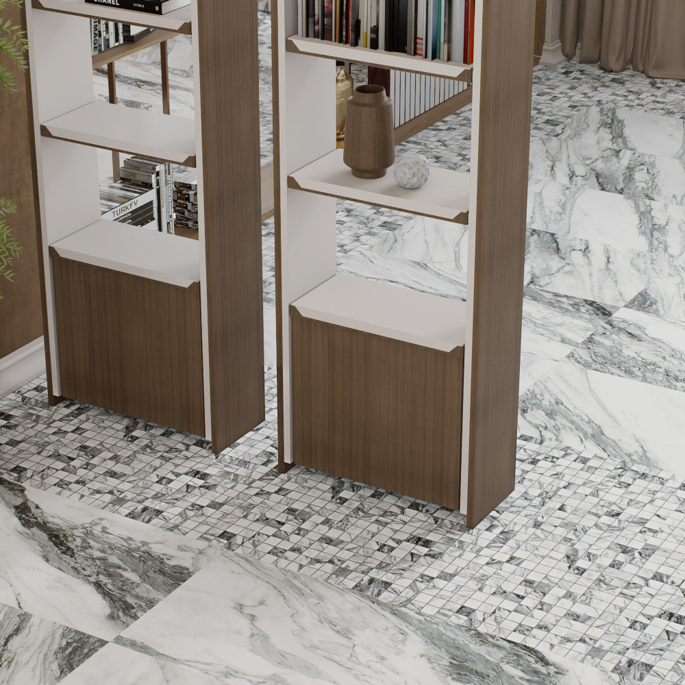 Touche 2″ Square Zebre 11-3/4 in. x 11-3/4 in. Porcelain Mosaic Tile