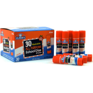 Washable School Glue Sticks, All Purpose, Pack of 30