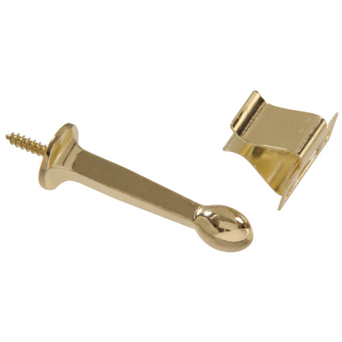 Hardware Essentials Rigid Door Stops with Holder Brass