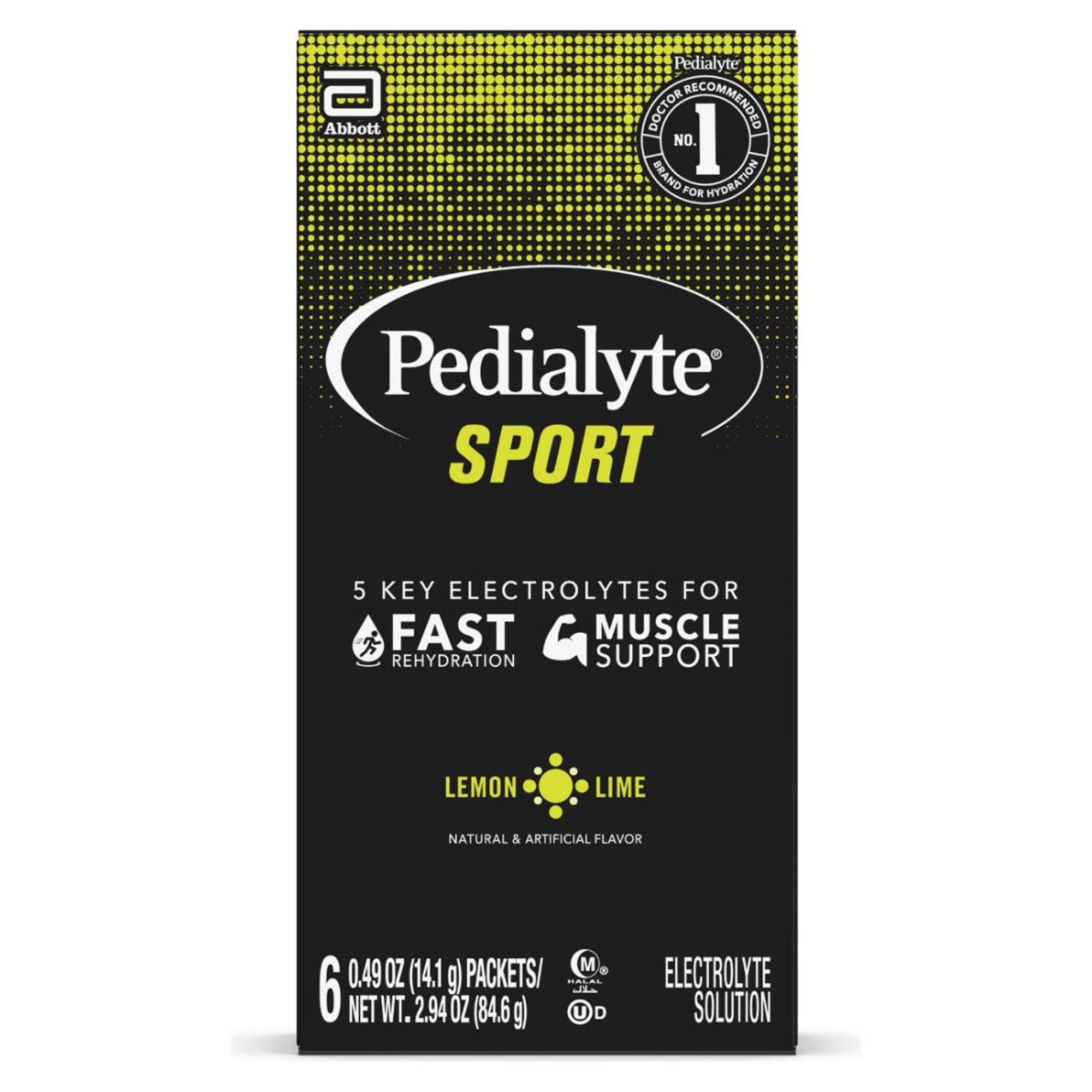 Abbott Nutrition PEDIALYTE, PDR SPORT LEMON LIME 14.1GM (6/PK 6PK/CS)