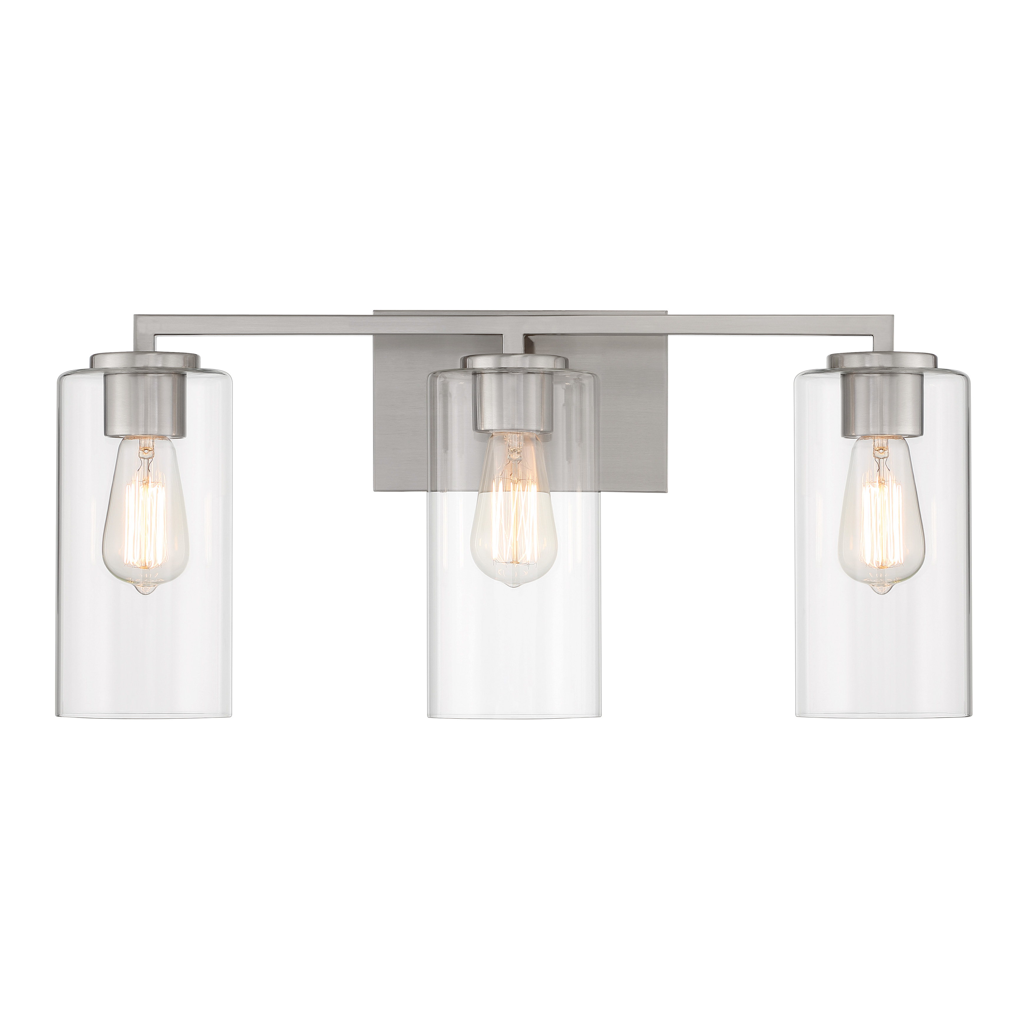 3 Light Bath in Brushed Nickel Finish with Clear Glass - alternate view