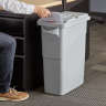 Rubbermaid Commercial, Slim Jim®, Confidential Document, 16 gal, Resin, Gray, Rectangle, Receptacle