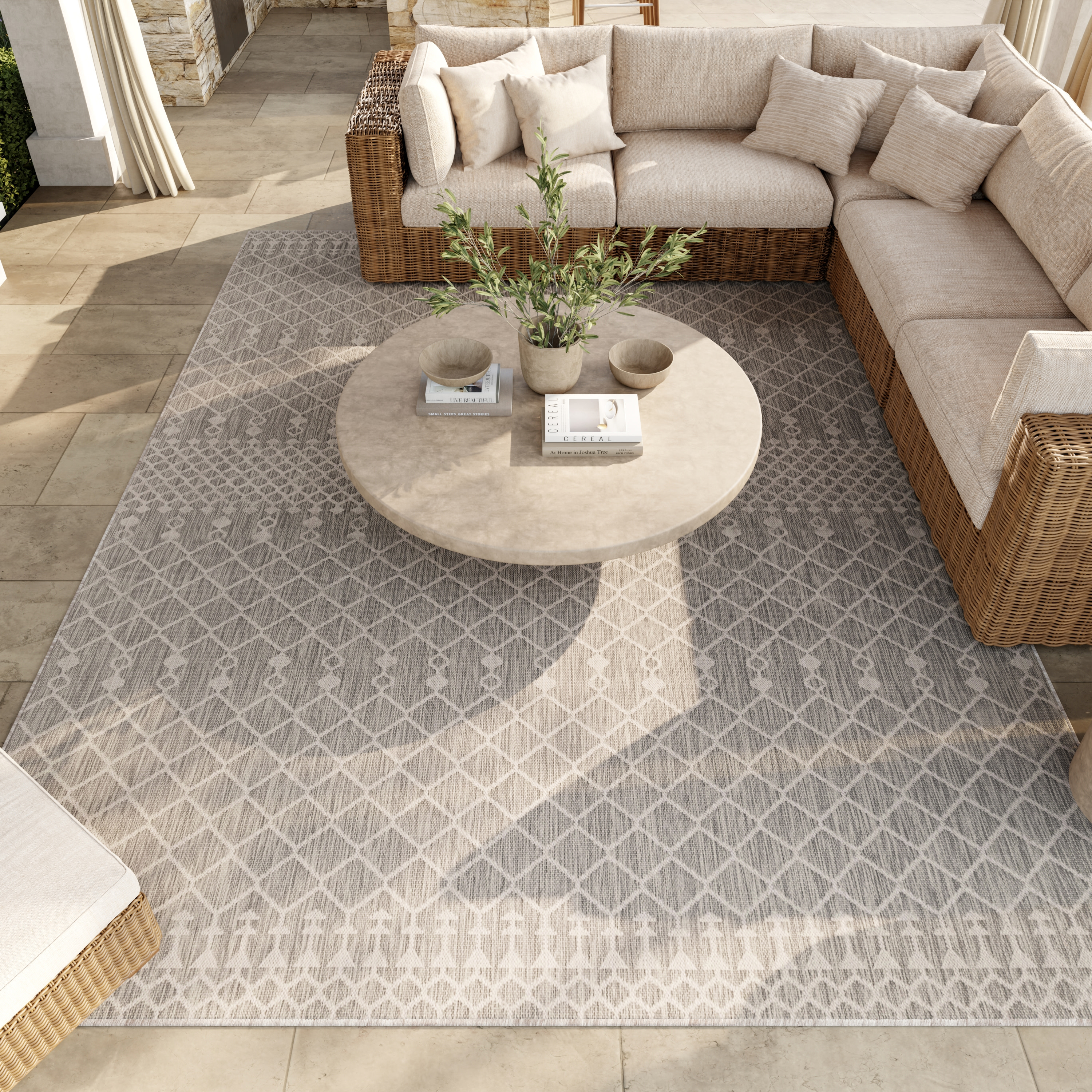 Nourison Positano 8' x 10' Light Grey Modern Rug