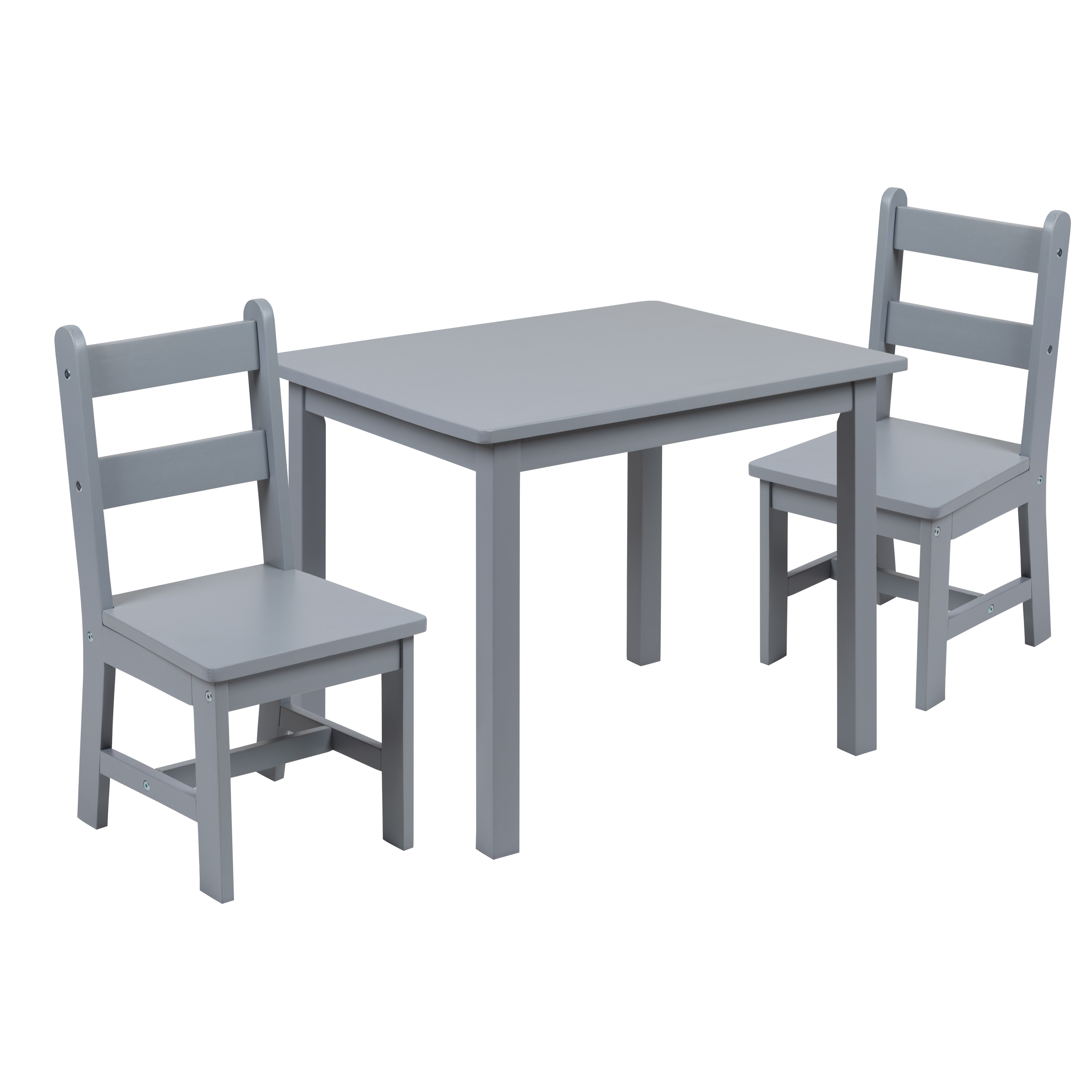 Juego de mesa y silla de madera maciza para niños de 3 piezas para sala de juegos, cocina - blanco - Imagen 15 de 37