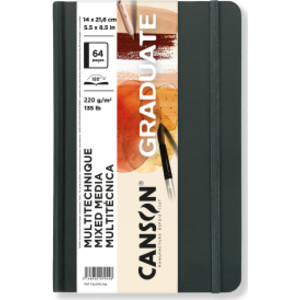 Graduate Mixed Media Art Book, Toned Natural, Hard Cover Binding, 32 Sheet, 5.5x8.5 inch, 1 Count
