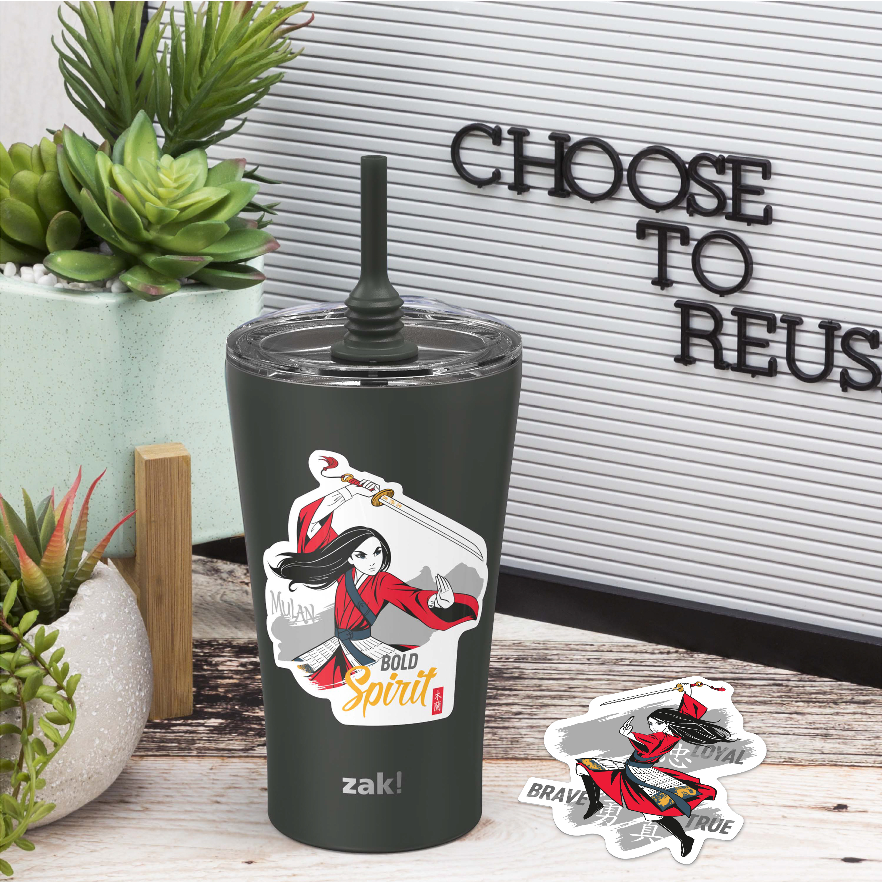 Disney 20 ounce Insulated Tumbler with Stickers, Mulan slideshow image 2 Disney 20 ounce Insulated Tumbler with Stickers, Mulan slideshow image 2