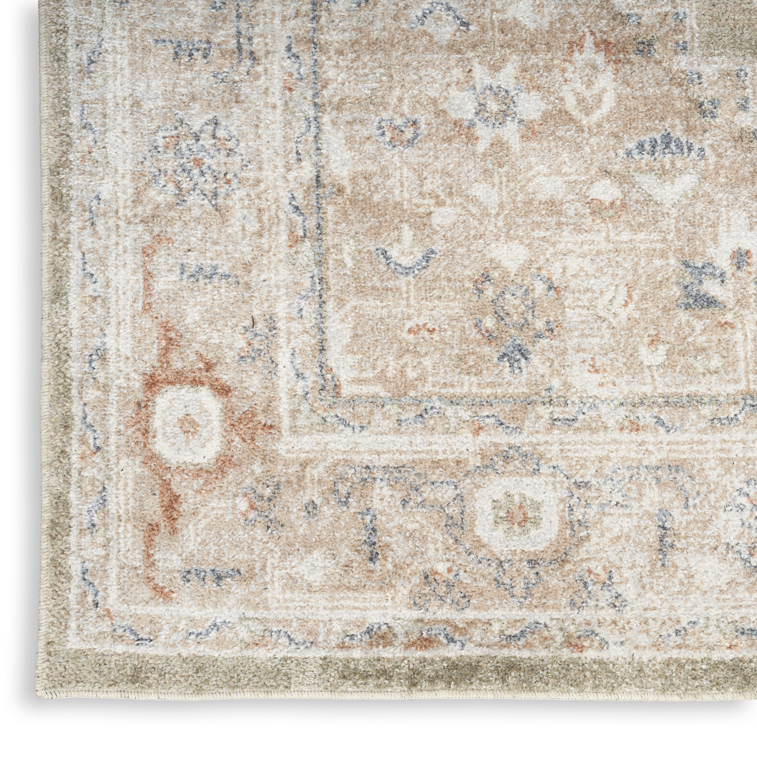 Nourison Astra Machine Washable 2'2" x 12' Sage Multi Vintage Indoor Rug