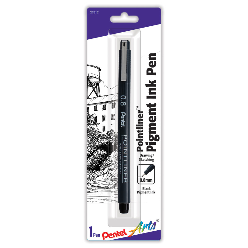 Pointliner Pen, 0.8mm, Black Pigment Ink, 1-Pack