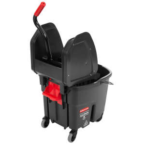 Rubbermaid Commercial, WaveBrake, 35qt, Mop Bucket w/ Downpress Wringer, Black