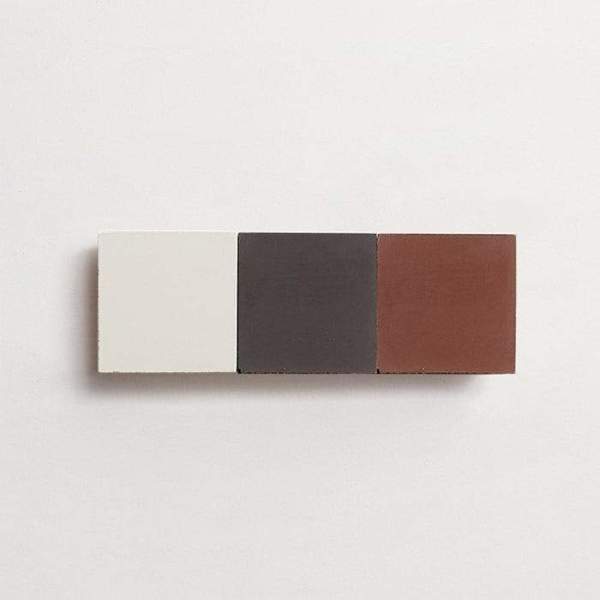 cement: mythology checkerboard | salon | grande | matte | trio | charcoal, paste + chestnut | sample 