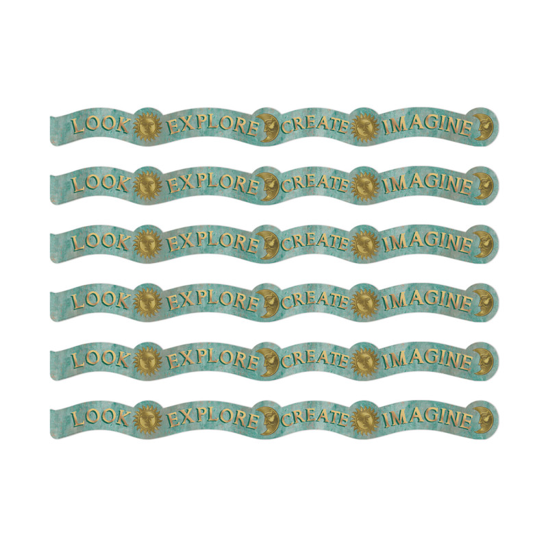 Curiosity Garden Dream Explore Create Imagine Extra Wide Deco Trim®, 37 Feet Per Pack, 6 Packs