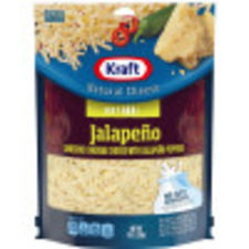 Kraft Jalapeno Cheddar Shredded Cheese with Hot Jalapeno Peppers, 8 oz Bag