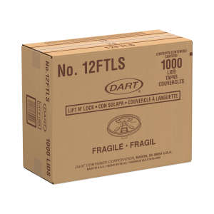 Dart, Lift N' Lock Plastic Hot Cup Lids, With Straw Slot, Fits 10 Oz To 14 Oz Cups, Translucent