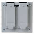 Cast Weatherproof Cover Screw Mount Grey 2-Gang (2) Decorator or GFCI