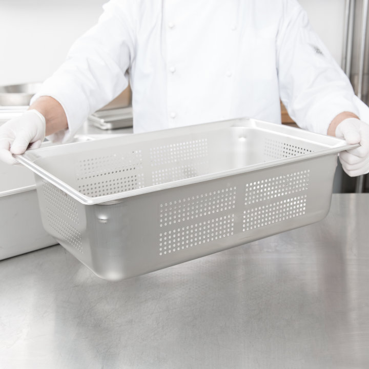 Full-size 6-inch-deep Super Pan 3® stainless steel perforated steam table pan