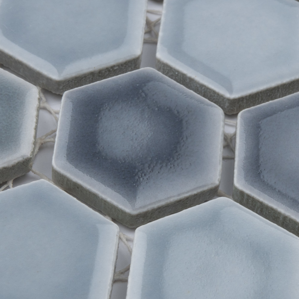 Sample – Hudson 1″ Hex Stillwater Porcelain Mosaic Tile