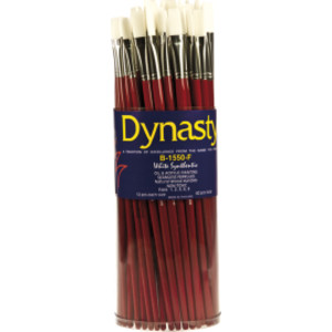 Finest White Synthetic Flat Brush Canister, 60 Brushes