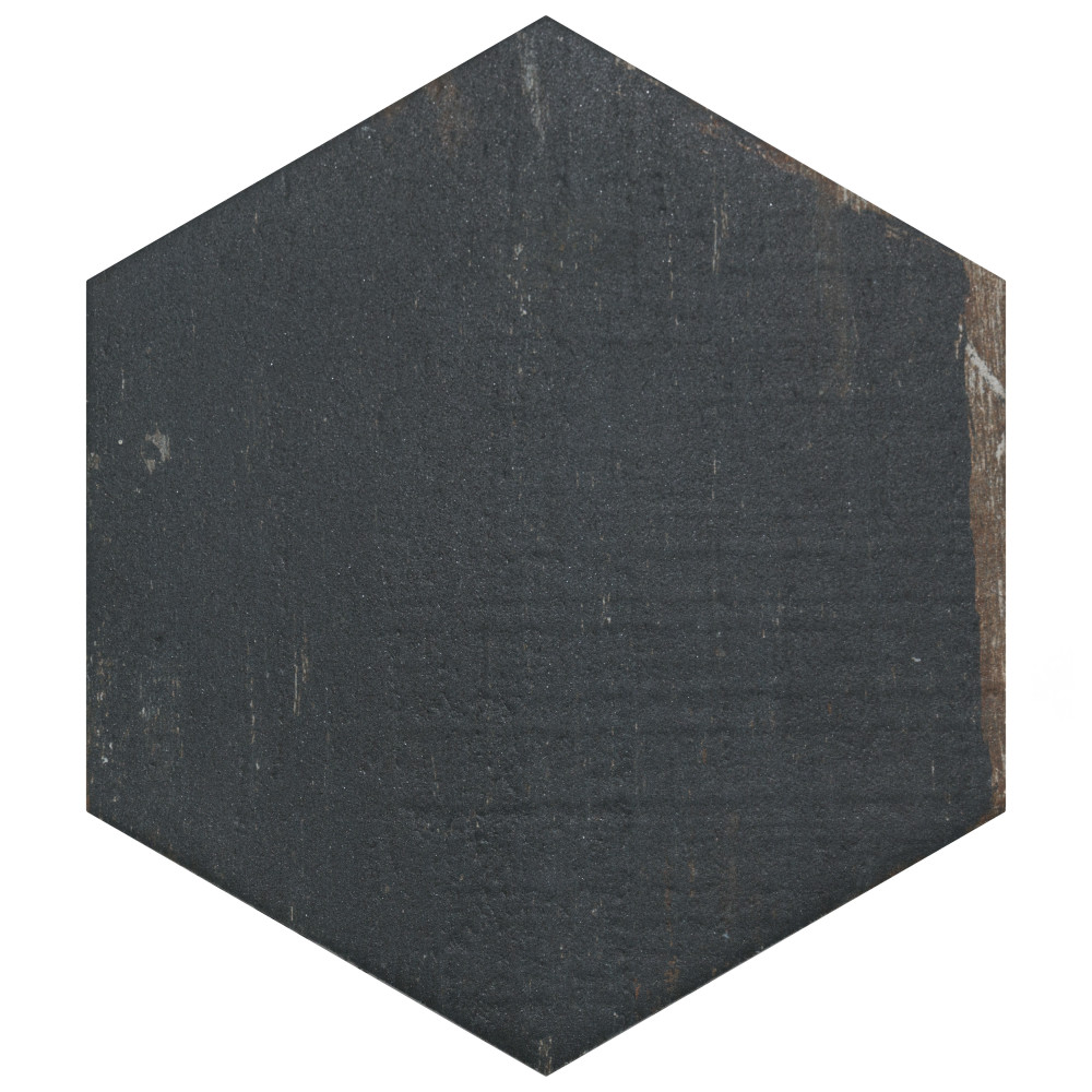 Retro Mini Hex Nero 7x8 Hexagon Porcelain Floor and Wall Digital Pattern