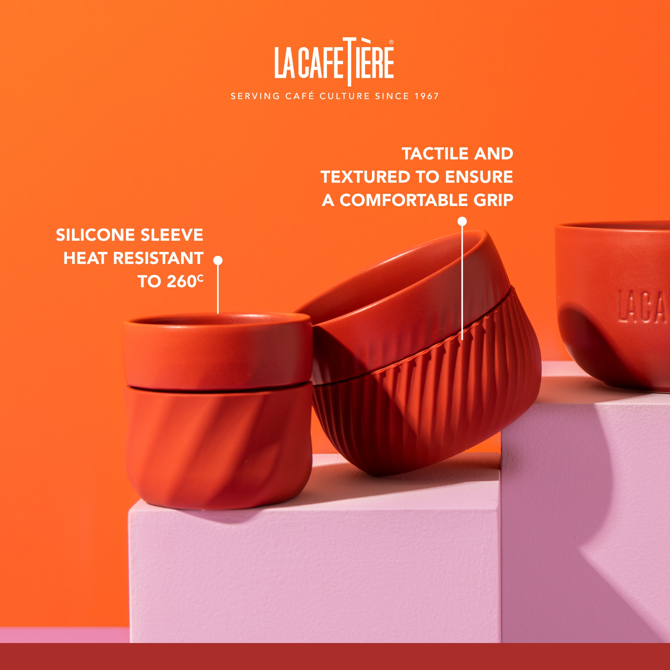 La Cafetiere 3pc Family Mug Set 380ml 200ml And 100ml Red - Picture 5 of 12