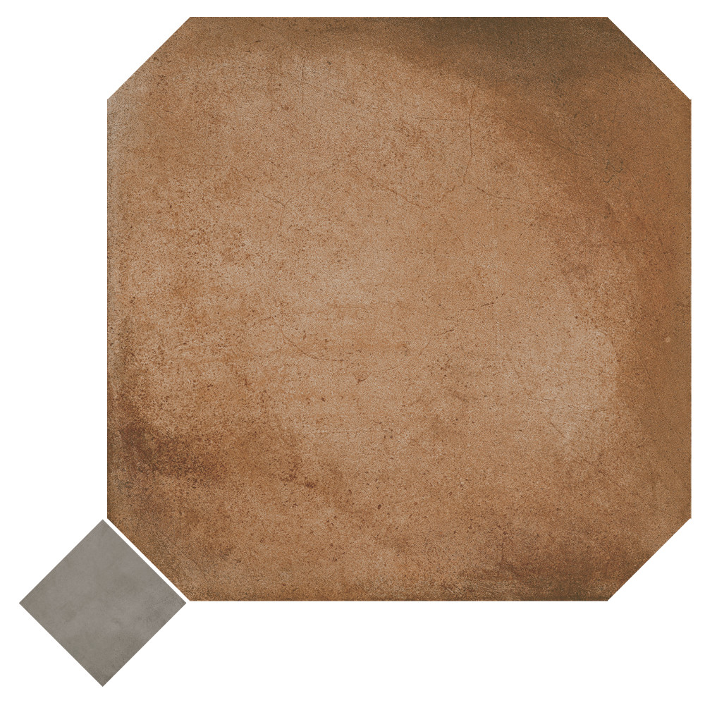 Laverton Octagon Natural with Taco Grafito 7-7/8 in. x 7-7/8 in. Porcelain Floor and Wall Tile