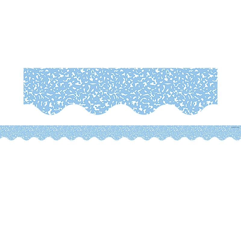 Composition Blue Scalloped Border Trim, 35 Feet