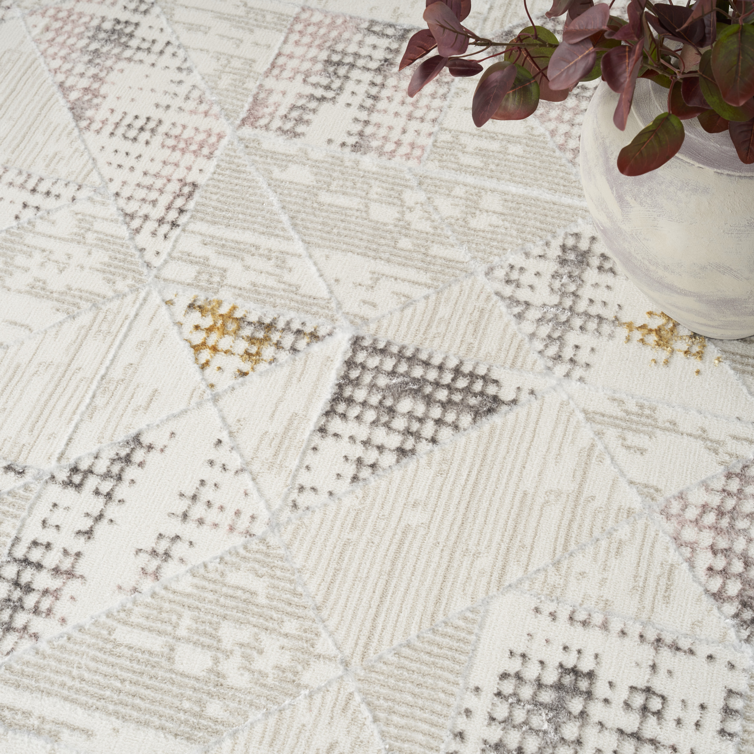 Nourison Glitz 3'11" x 5'11" Ivory Multicolor Contemporary Indoor Rug