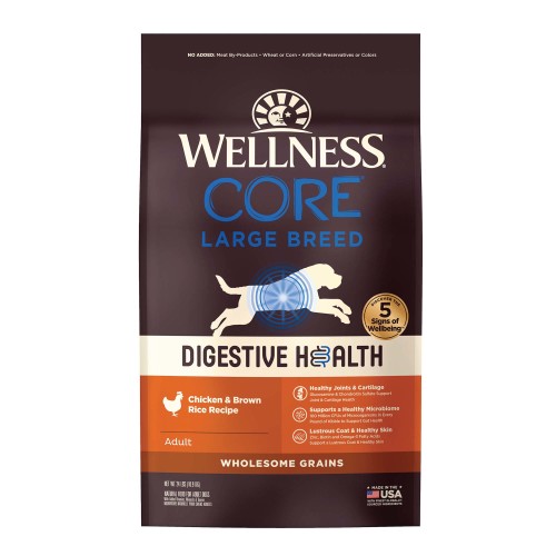 Wellness CORE Digestive Health Large Breed Chicken & Brown Rice Front packaging