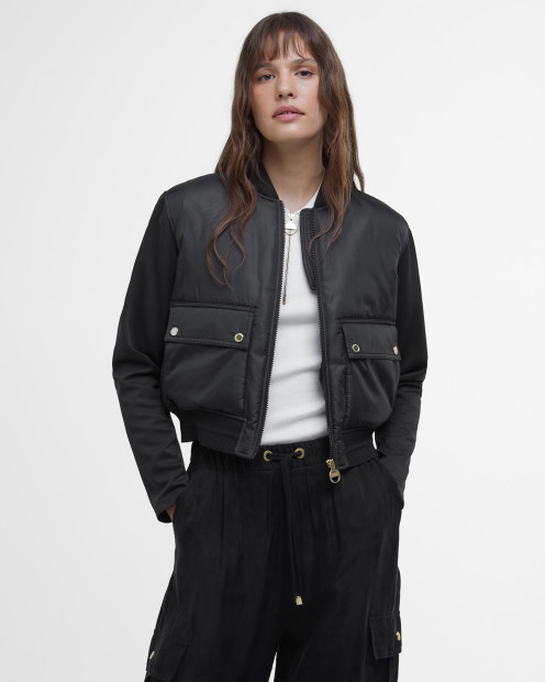 Emerson Quilted Bomber Jacket Classic Black